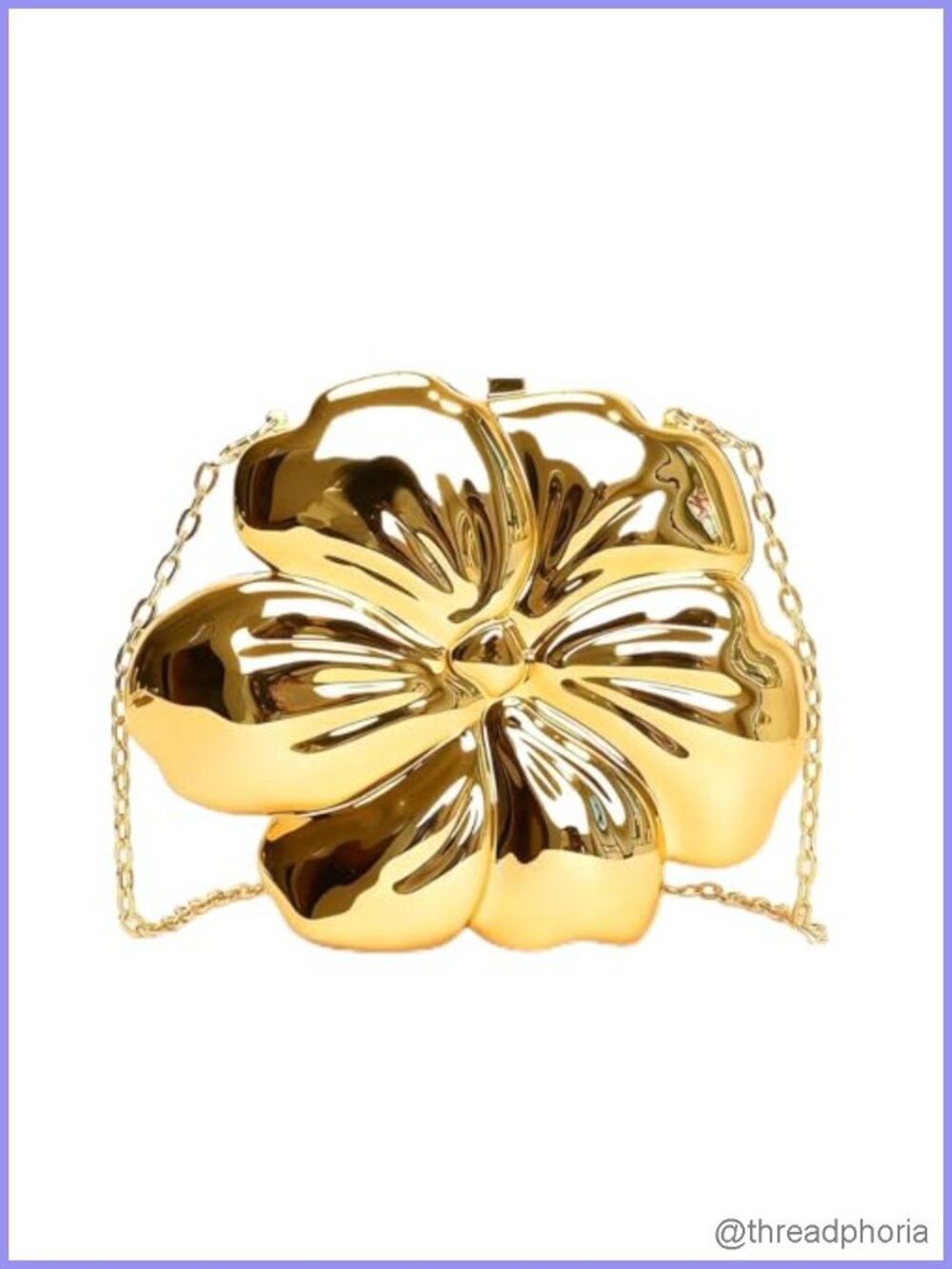 Acrylic Flower Shape Clutch with Removable Chain Strap for Evening Events